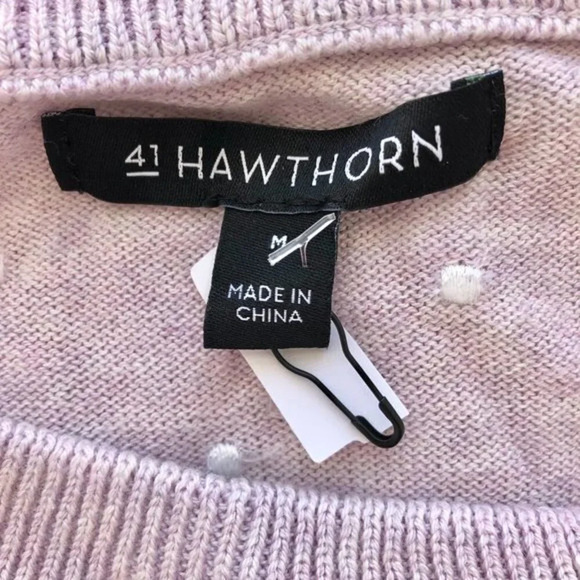 41Hawthorn Stitch Fix Lavender Swiss Dot Sweater M New - Picture 5 of 5